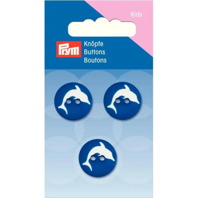 Knöpfe „Delphin“, 2-Loch, 18mm, blau Neue Ware