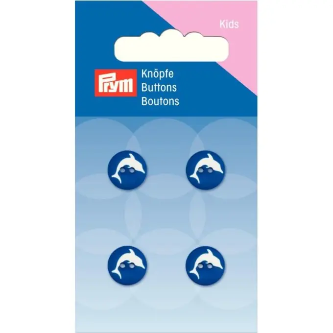 Knöpfe „Delphin“, 2-Loch, 11mm, blau Direktkauf