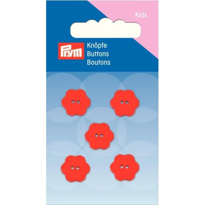 Premium Knöpfe „Blume“, 2-Loch, 13mm, rot
