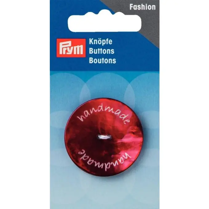 Must-Have Knopf Perlmutt, „handmade“, 2-Loch, 34mm, dunkelrot