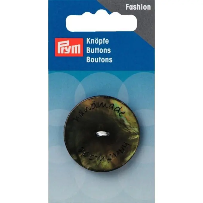 Top-Seller Knopf Perlmutt, „handmade“, 2-Loch, 34mm, grün