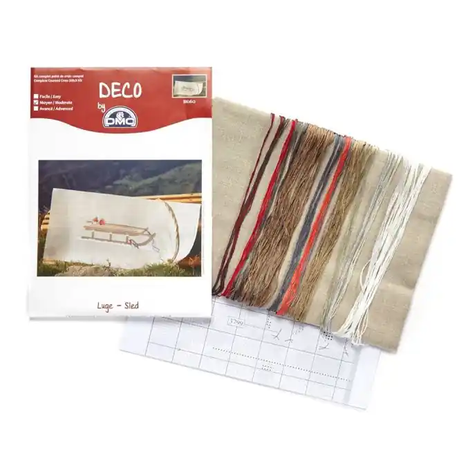 Bergschlitten Kreuzstichset 35 x 55 cm Begrenztes Angebot