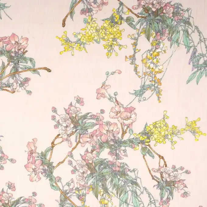 Crêpestoff glänzend Blumen Heute Kaufen