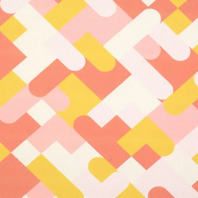 Dickes geometrisches rosa und gelbes Stoff Mega-Angebot