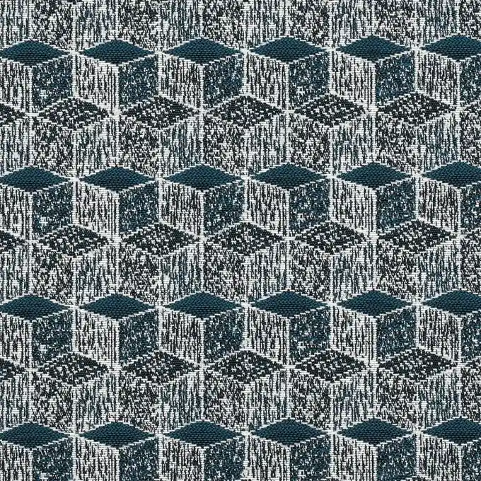 Jacquardstoff geometrisches Muster Entenblau Jetzt Zugreifen