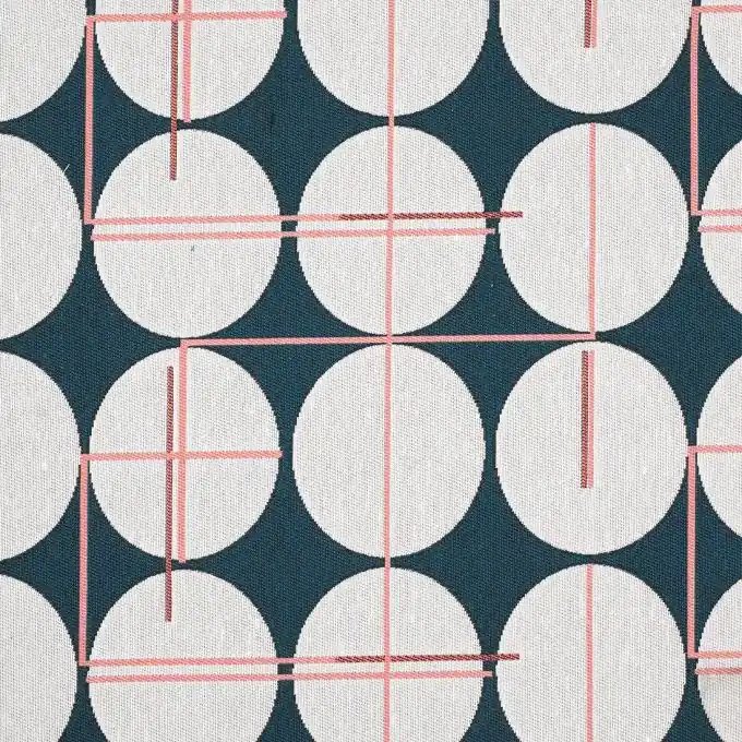 Jetzt Zugreifen Stoff Jacquard Kugel in Ecru und Blau