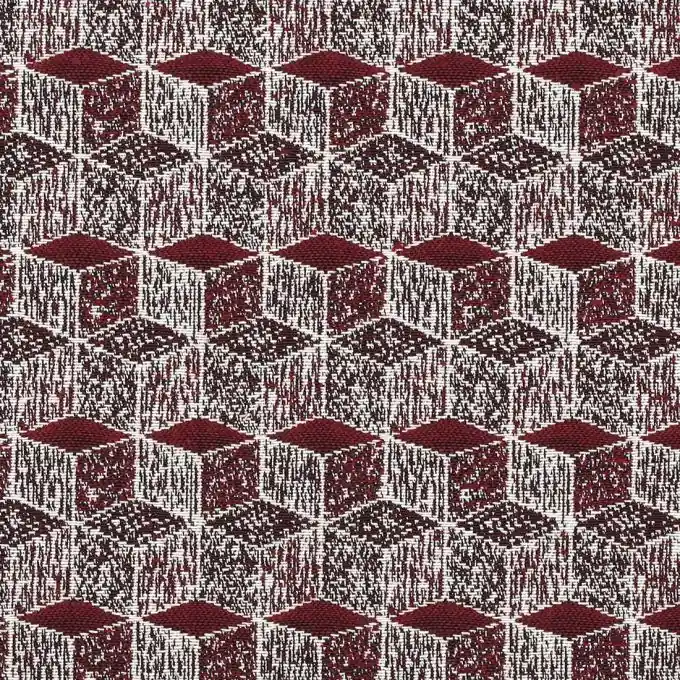 Stoff Jacquard mit roten Würfeln Sichere Zahlung