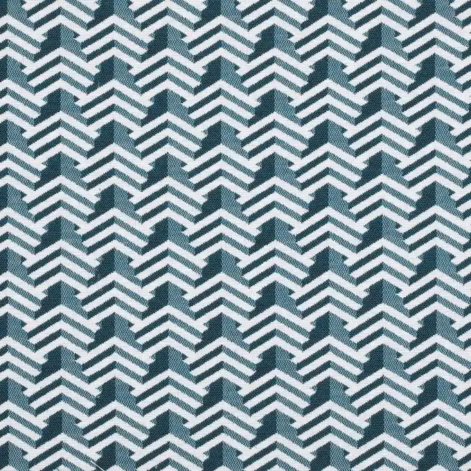 Kostenloser Versand Jacquardstoff Zickzackmuster Entenblau