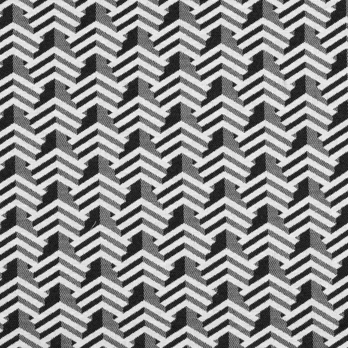 Solange Der Vorrat Reicht Jacquardstoff schwarzes Zickzackmuster