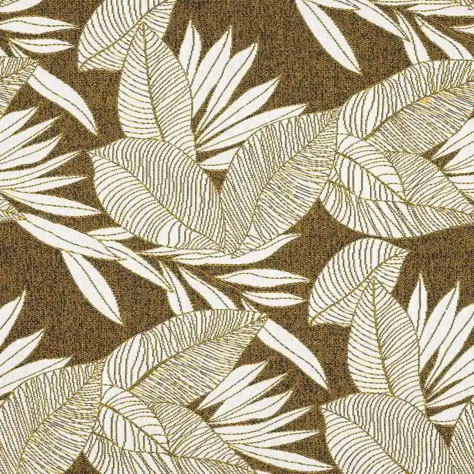 Sonderangebot Jacquardstoff gelbes Blattmotiv