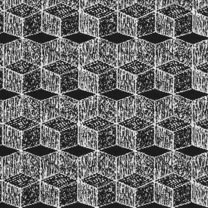 Schnäppchen Stoff Jacquard schwarze Würfel