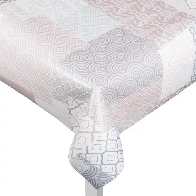 Mengenrabatt Tischschutz Fliesenmuster Ecru 140cm