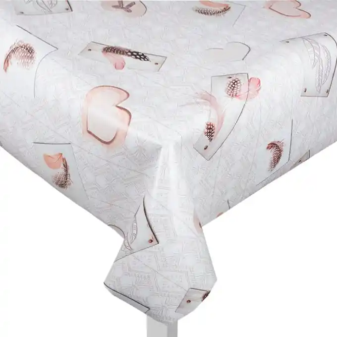Tischdecke Federmotiv Ecru Begrenztes Angebot