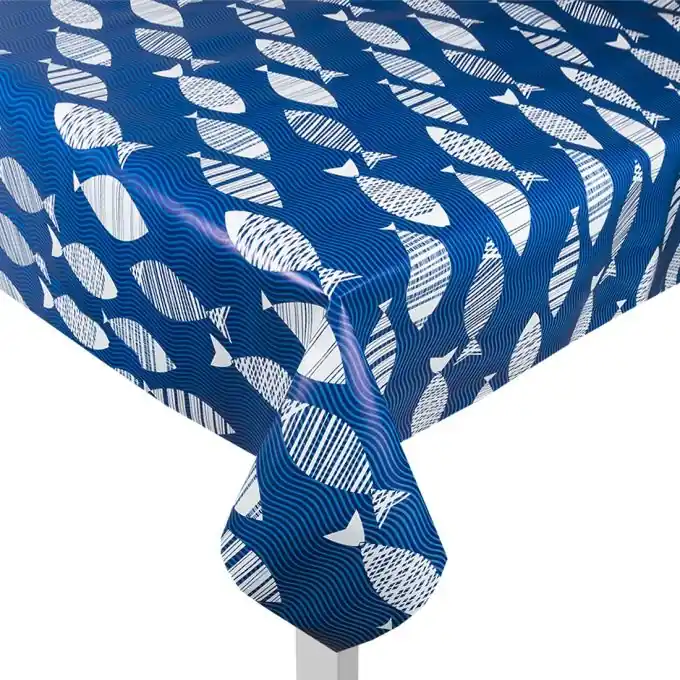 Preis Gesenkt Wachstuch Fischmotiv Blau
