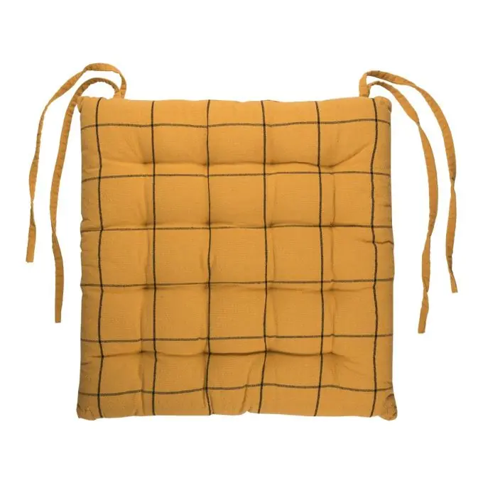 Versand Am Gleichen Tag Kariertes Stuhlkissen Gelb
