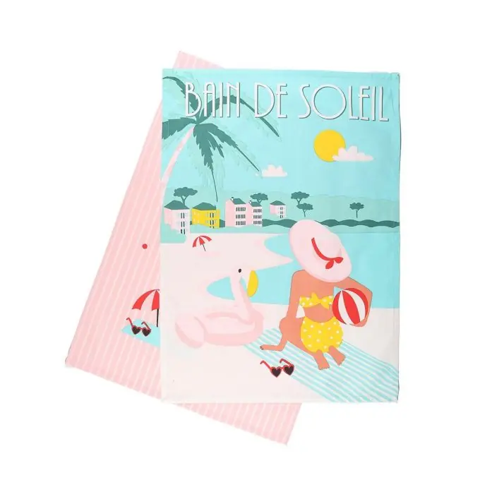 Markenprodukt 2er Set Geschirrtücher Beach Bunt