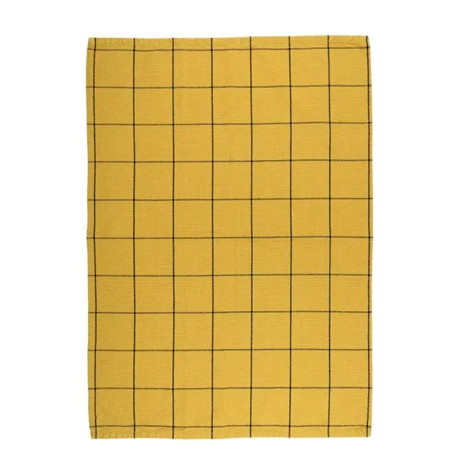 Kariertes Geschirrtuch Safrangelb Sichere Zahlung