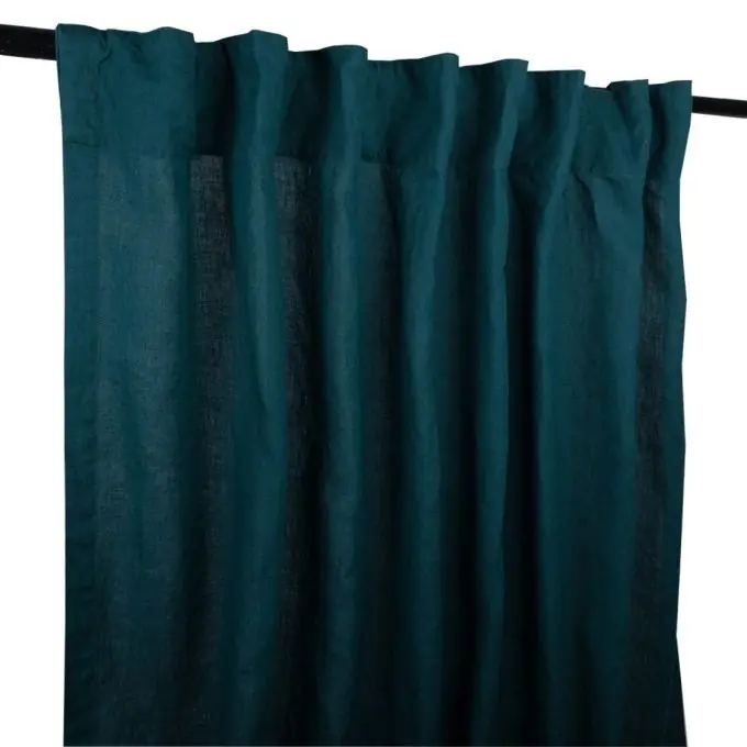 Vorhang Leinen Petrolblau Mega-Angebot