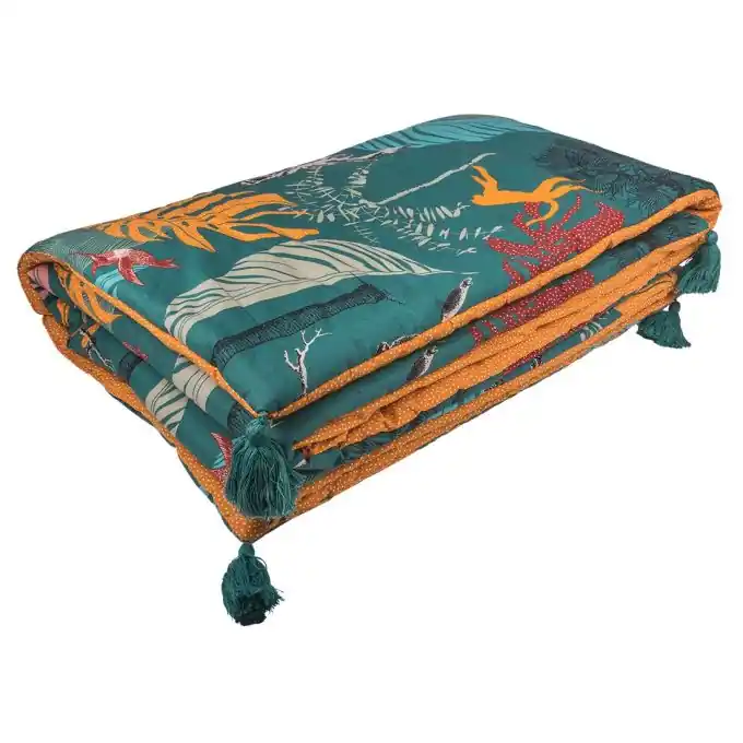 Steppdecke Affen Grün/Gelb Gratis Versand