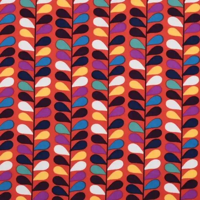 Jerseystoff buntes Blattmuster Kostenloser Rückversand