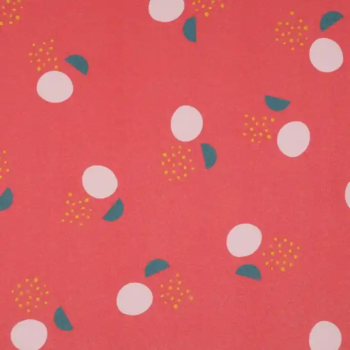 Stoff aus dunkelrosa Baumwolle mit geometrischen Mustern Abverkauf