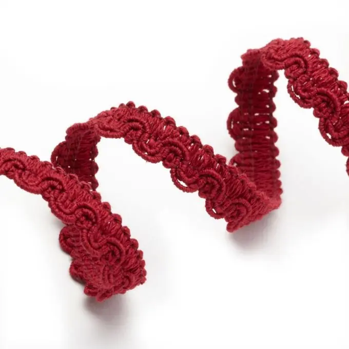 Posamentenborte, mattes Rot Geprüft