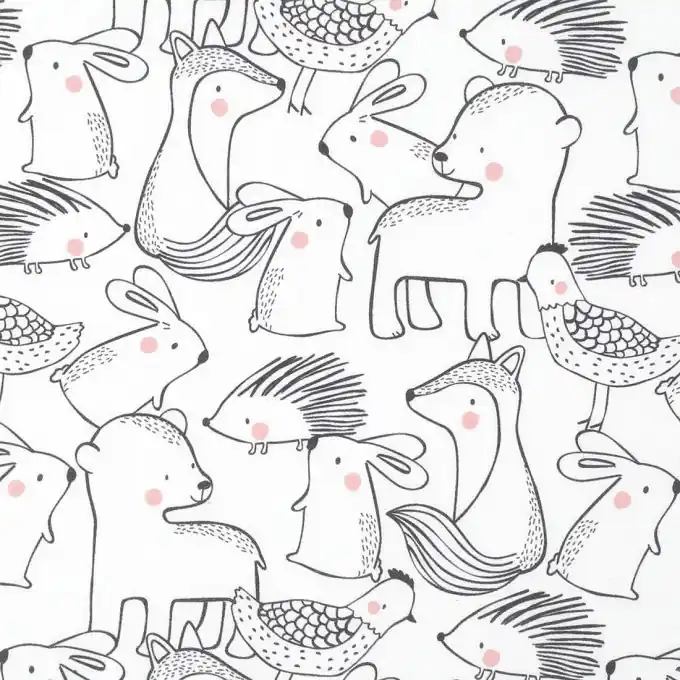 Baumwollstoff Waldtiere Zertifiziert