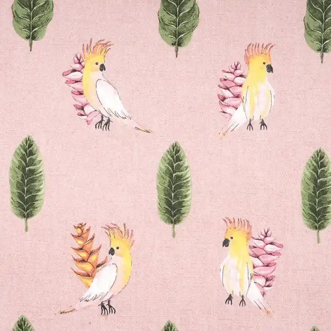 Handgefertigt Dicker Baumwollstoff Papagei Rosa