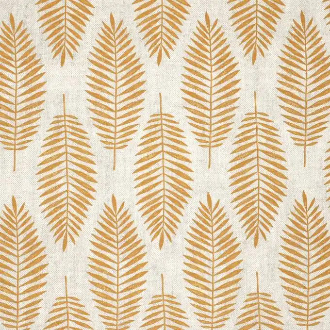 Gelber Baumwollstoff Blattmotiv Heute Kaufen