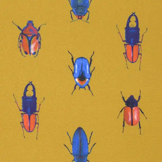 Beliebt Dicker Baumwollstoff Käfer Ocker