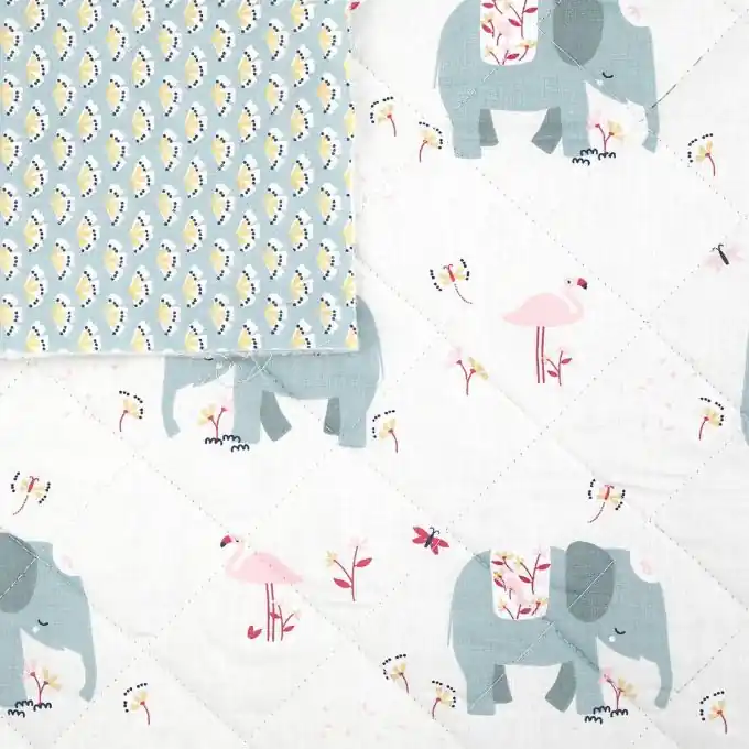 Gesteppter Stoff Elefanten/Schuppenmuster Kostenfreie Lieferung