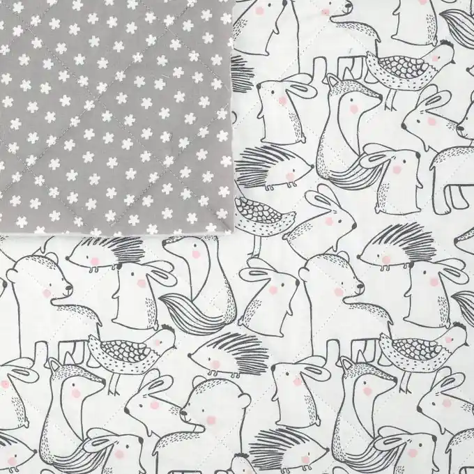 Gesteppter Stoff Tiere/Sterne Solange Der Vorrat Reicht