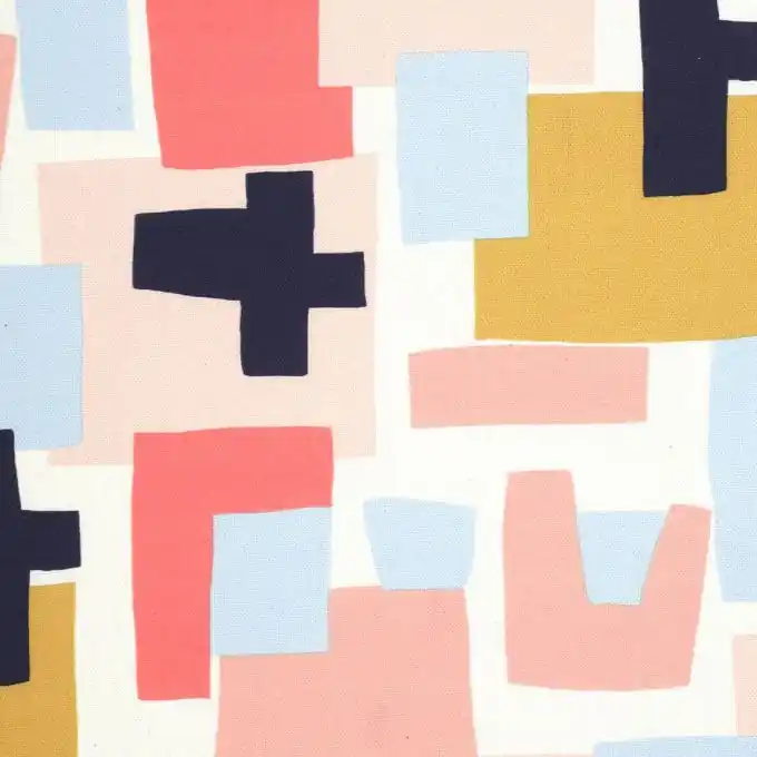 Hochwertig Stoff aus dicker Baumwolle in mehreren Farben mit kubischem Muster