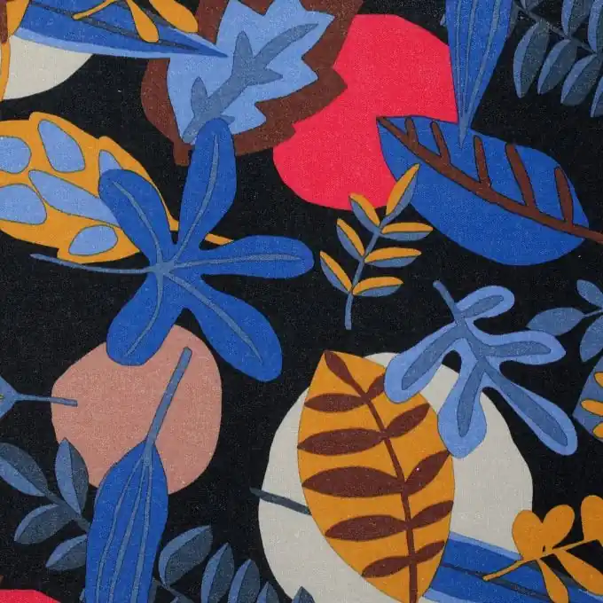 Exklusiv Polsterstoff Blumenmotiv Bunt