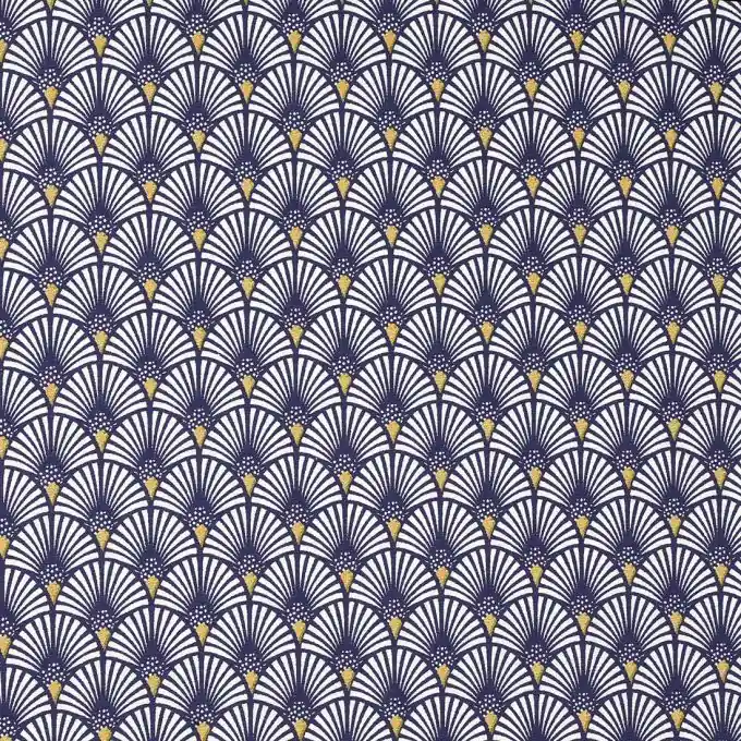 Geld-Zurück-Garantie Bauwollstoff Blaues Schuppenmuster