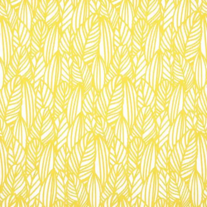 Sale Beschichteter Baumwollstoff Gelbes Blattmotiv