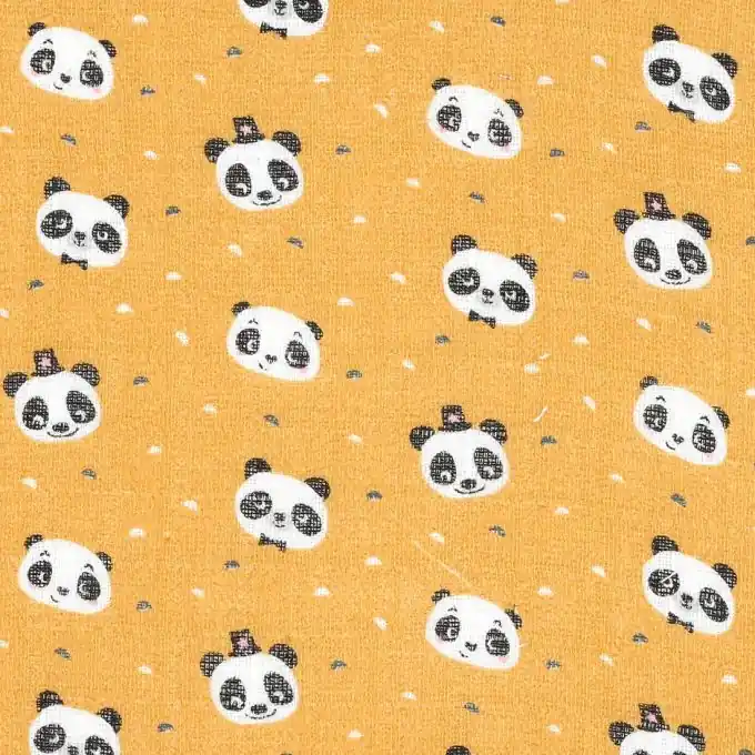 Online Kaufen Bio Baumwollstoff Gelb Panda