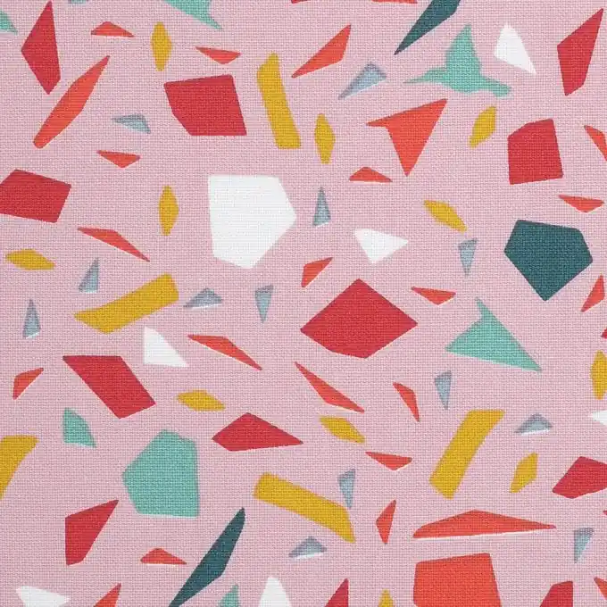 Sonderangebot Stoff aus dicker Baumwolle in Terrazzo-Rosa