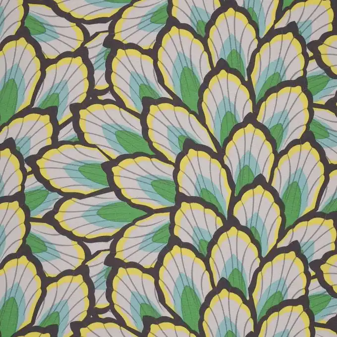 Baumwollstoff grünes Fächermuster Expressversand