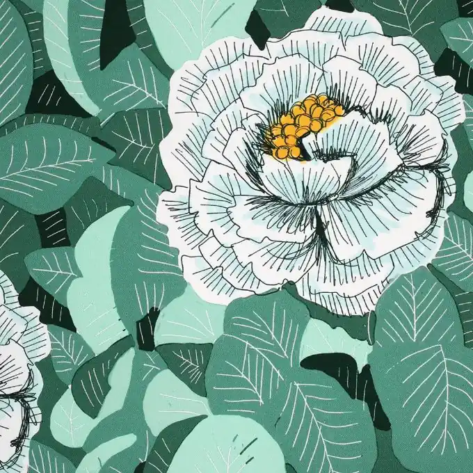 Nur Heute Köperstoff Kamelie