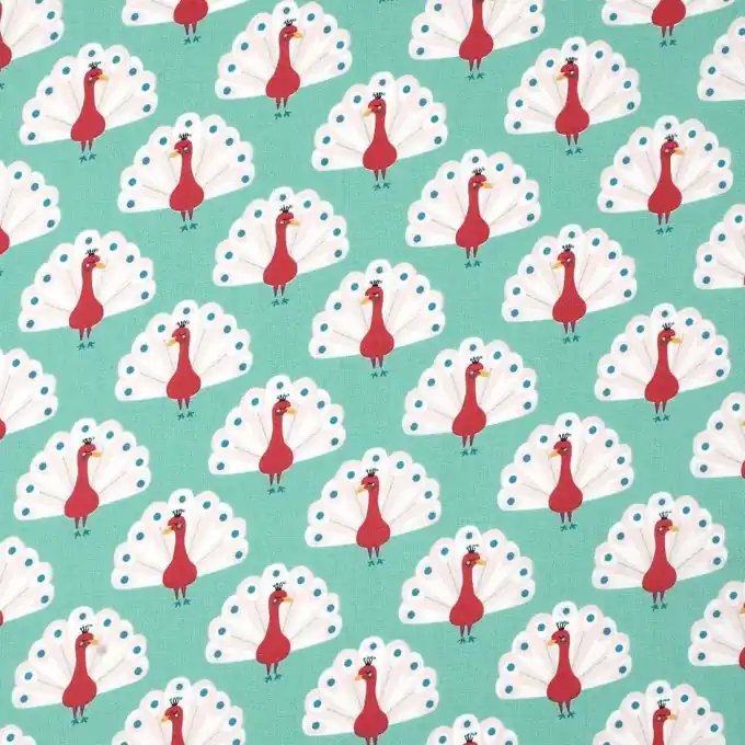 Neue Kollektion Baumwollstoff in Pfauen-Grün