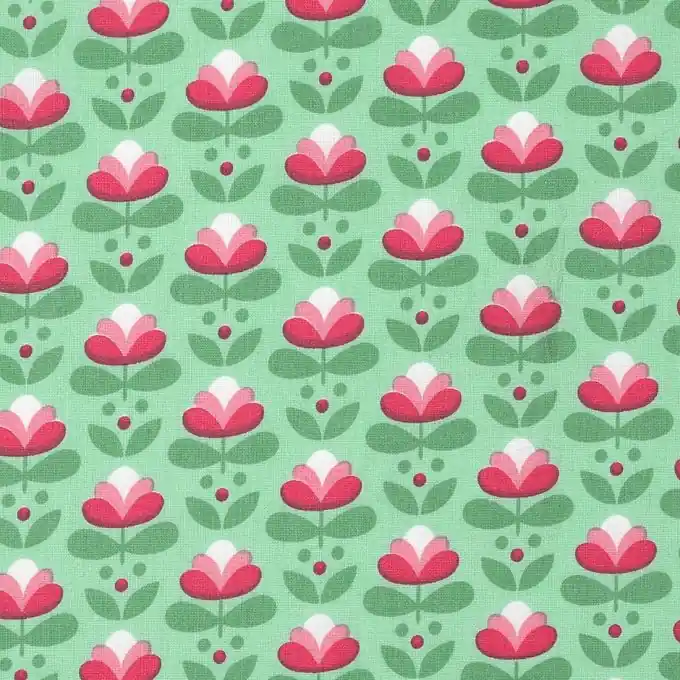 Baumwollstoff Scandi Grün Großhandel