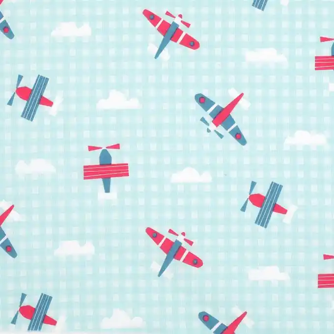 Baumwollstoff mit blauen Flugzeugen Top-Seller