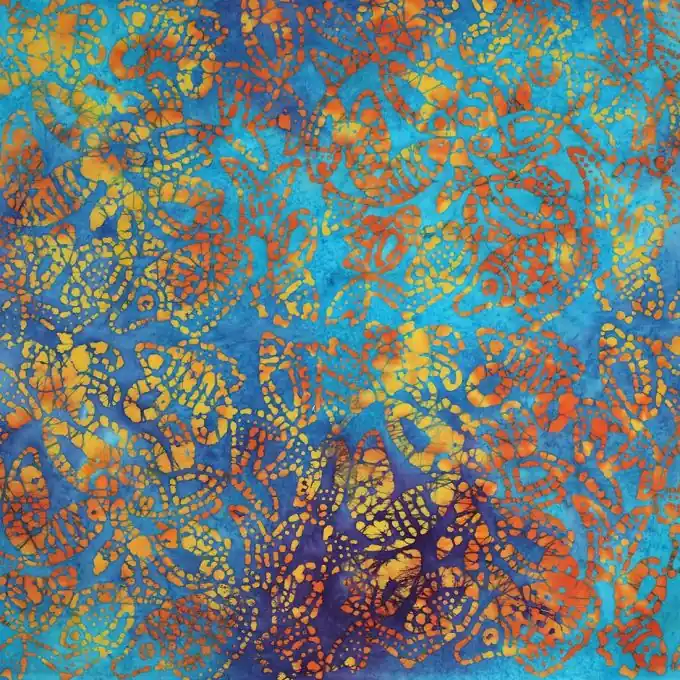 Baumwollstoff Batik Fischmotive Blau Knallerangebot