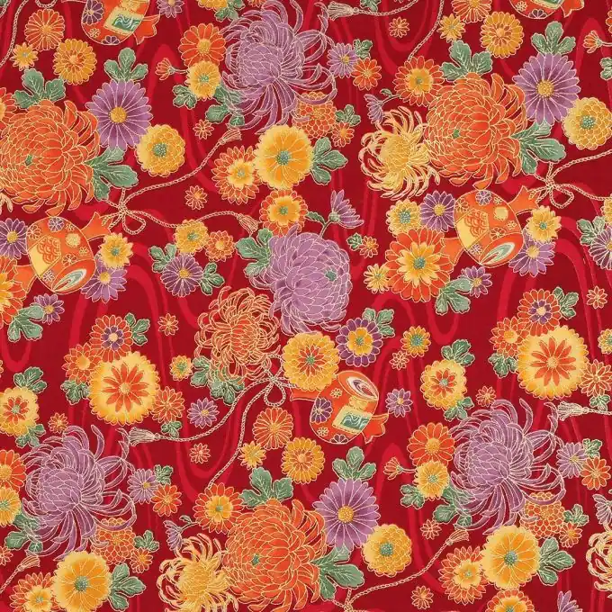 Popeline Baumwolle japanisches Blumenmotiv Bestseller