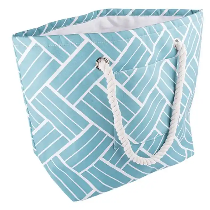 Strandtasche geometrisch gemustert Blau Neu Im Sortiment