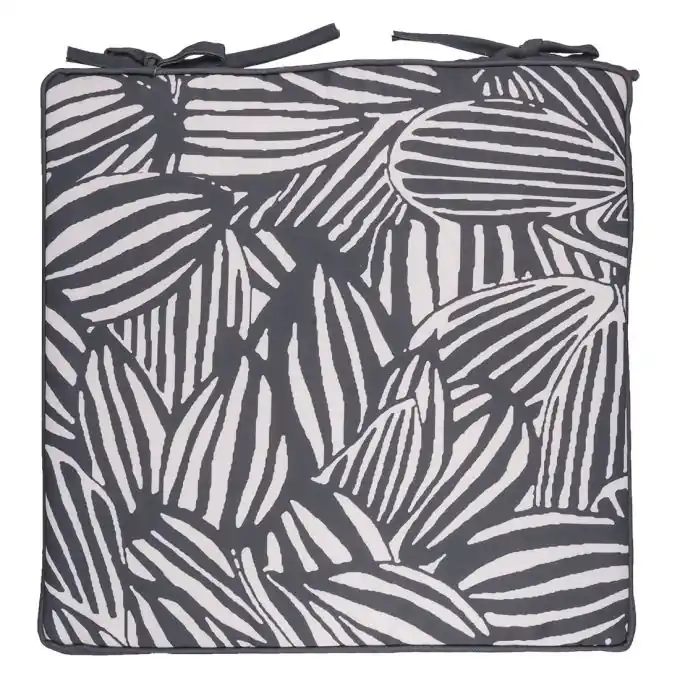 Neu Wasserabweisendes Stuhlkissen Blattmuster Grau