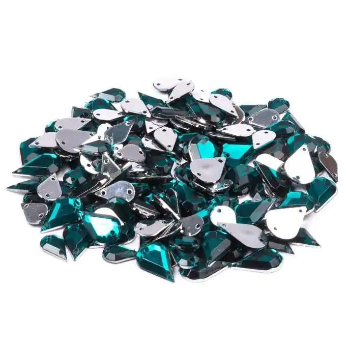 Pailletten zum Aufnähen in Smaragdgrün, 2-Loch Perforation Nur Für Kurze Zeit