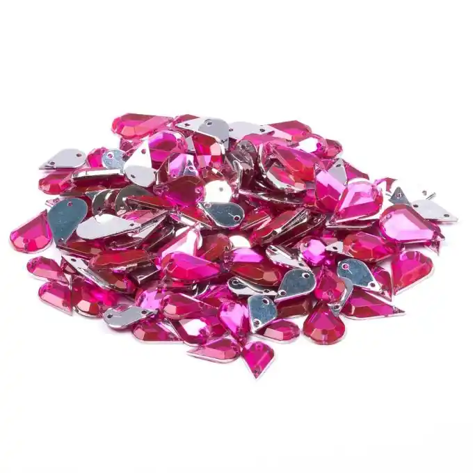 Pailletten zum Aufnähen in Fuchsia | 2 Löcher | 8x13mm und 6x10mm Saisonangebot