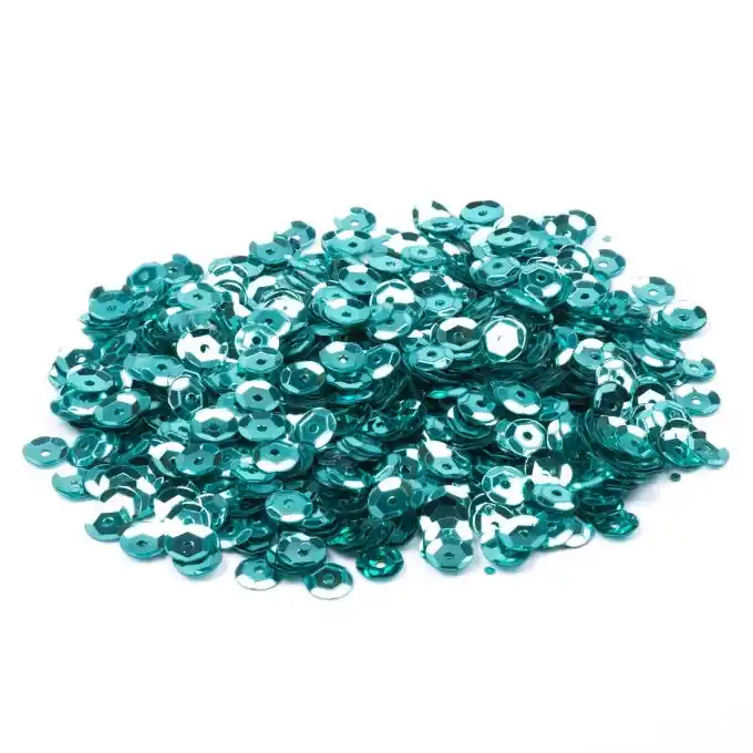 Echt MT Pailletten 6 mm, hell blau, mit 2 Löchern